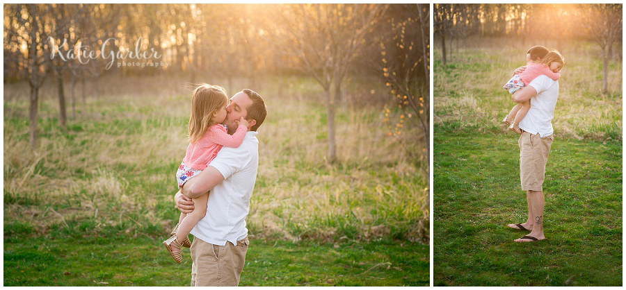 father daughter backlit field